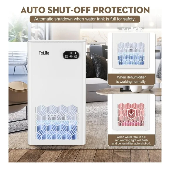 ToLife Dehumidifier for Home, 1000 sq.ft Dehumidifiers for Basement Bedroom Bath - Picture 6 of 7